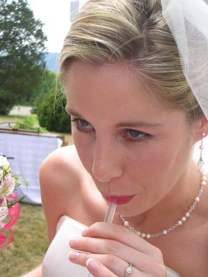 Rehydrating the bride.